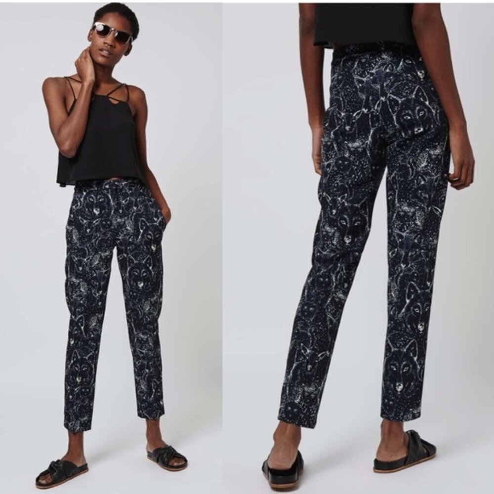 Topshop Wolf Print Cigarette Pants As Seen on Marni Michaels on Girls